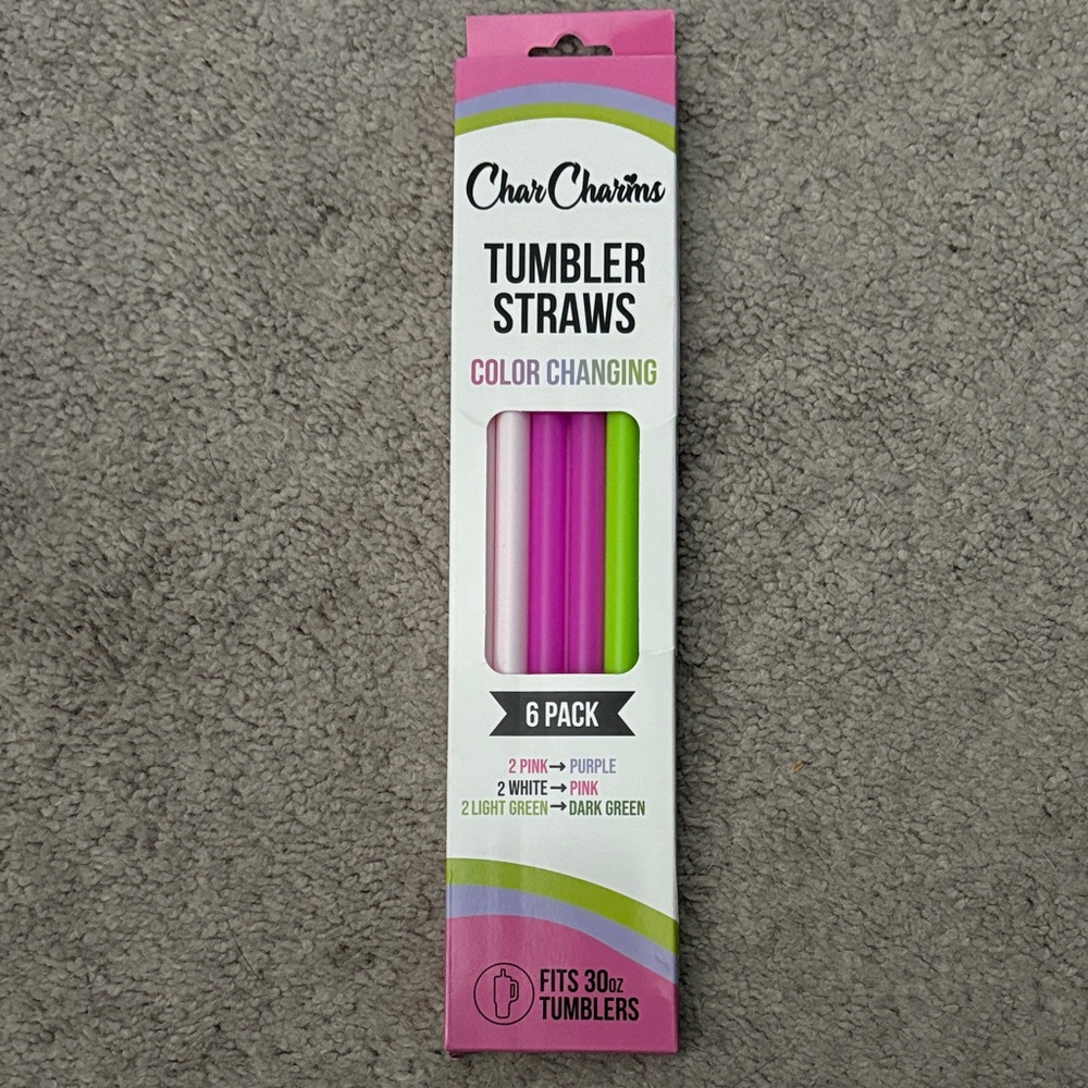 Char Charms color changing tumbler straws